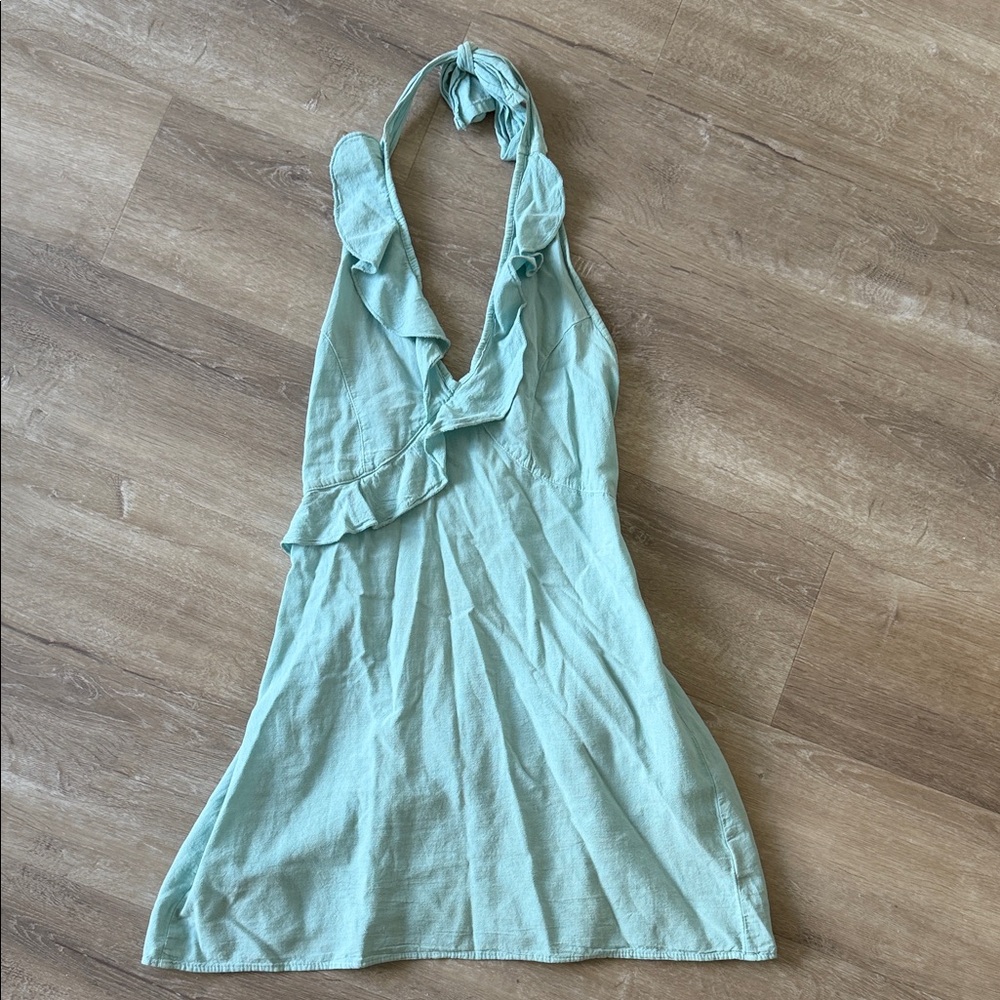 Billabong Light Turquoise Halter Ruffle Dress